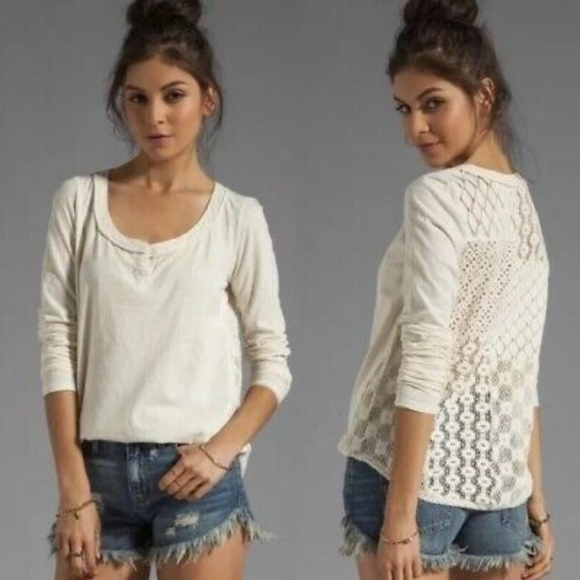 Free People ~ Cream ~ Crochet Back  ~ Size XSmall - Picture 1 of 4